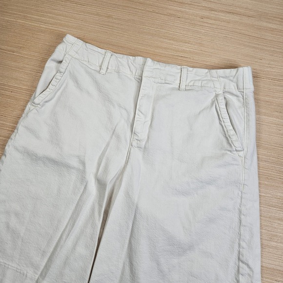 American Eagle Outfitters Pants - American Eagle Trouser Bermuda Womens 10 White Stretch Cotton Lyocell Shorts